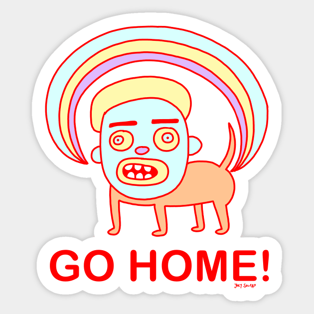 GO HOME! Rainbow Dog Sticker by Joey Souza